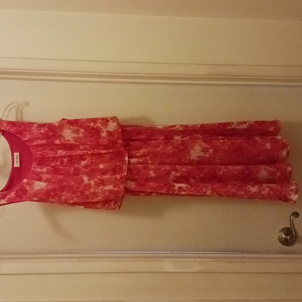 Calvin Klein pink flowy dress size 2